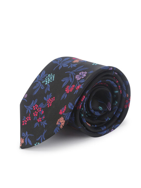 

ELLIS Men Black & Blue Woven Design Broad Tie