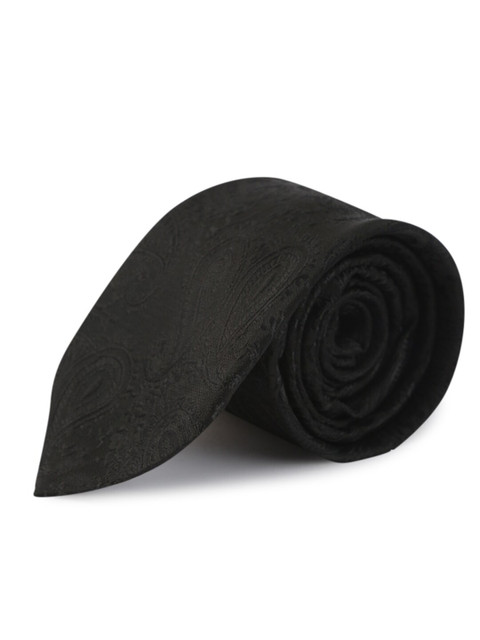 

ELLIS Men Black Woven Design Broad Tie