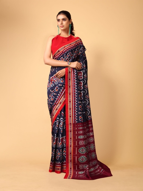 

KALINI Purple & Blue Silk Blend Saree