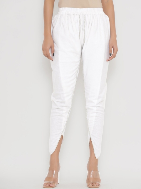 

PINKVILLE JAIPUR Women White Solid Dhoti Pants