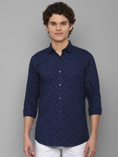 

Allen Solly Men Navy Blue Slim Fit Printed Casual Shirt