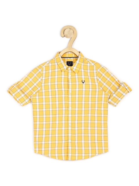 

Allen Solly Junior Boys Yellow Slim Fit Checked Casual Shirt