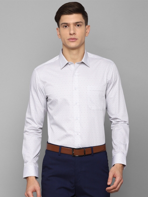 

Louis Philippe Men White Slim Fit Printed Formal Shirt