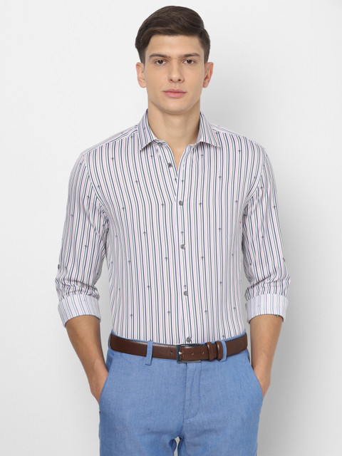 

Louis Philippe Sport Men Grey Striped Casual Shirt