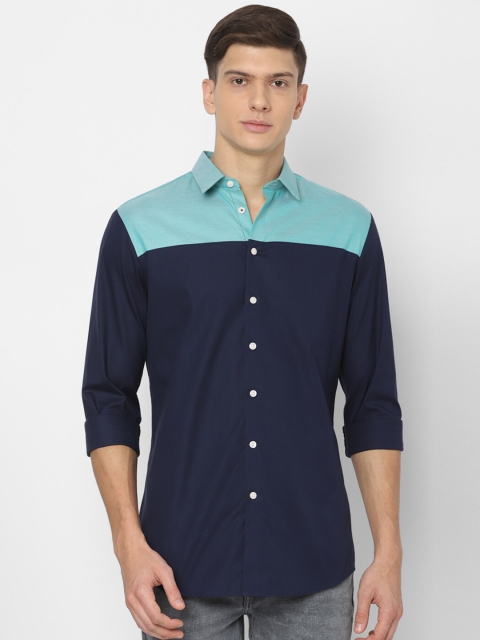 

Louis Philippe Sport Men Navy Blue Slim Fit Colourblocked Casual Shirt