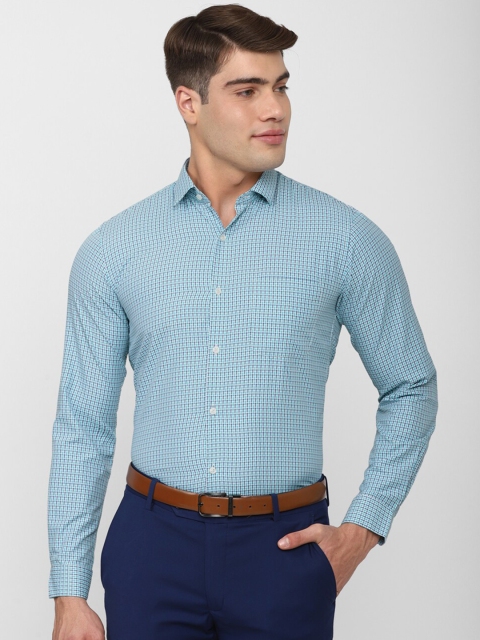 

Peter England Men Blue Slim Fit Checked Formal Shirt