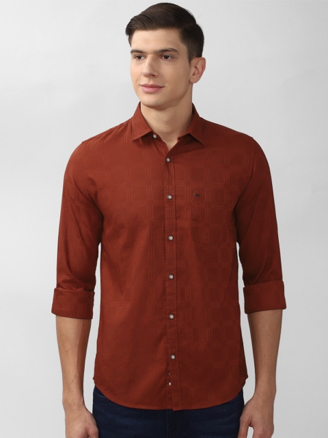 

Peter England Casuals Men Red Slim Fit Casual Shirt