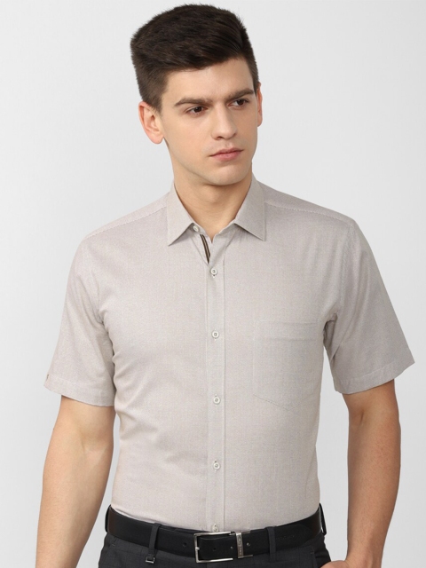 

Van Heusen Men Beige Printed Formal Shirt
