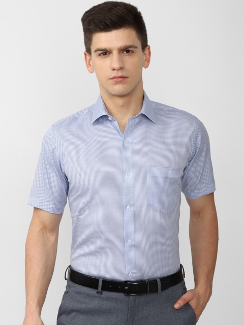 

Van Heusen Men Blue Checked Formal Shirt