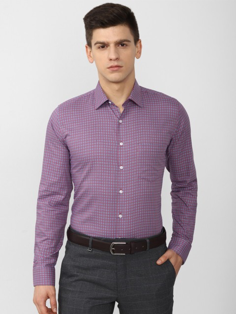 

Van Heusen Men Purple Slim Fit Checked Formal Shirt