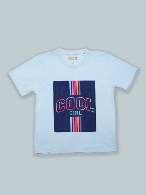 

GOJI Kids Blue Checked V-Neck T-shirt