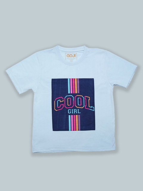 

GOJI Kids Blue Checked V-Neck T-shirt