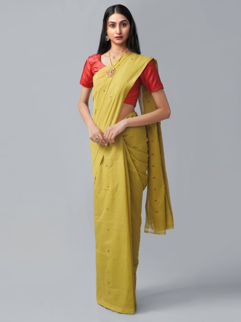 

Unnati Silks Yellow & Red Woven Design Pure Cotton Venkatgiri Saree