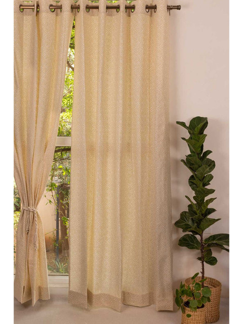 

The Yellow Dwelling Off White Floral Window Curtain