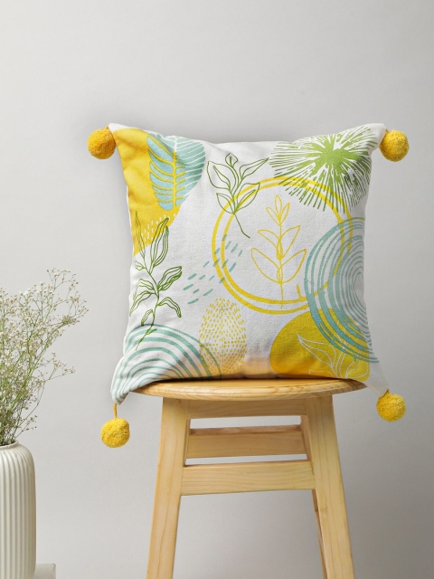 

The Yellow Dwelling Yellow & Green Floral Square Cushion Covers