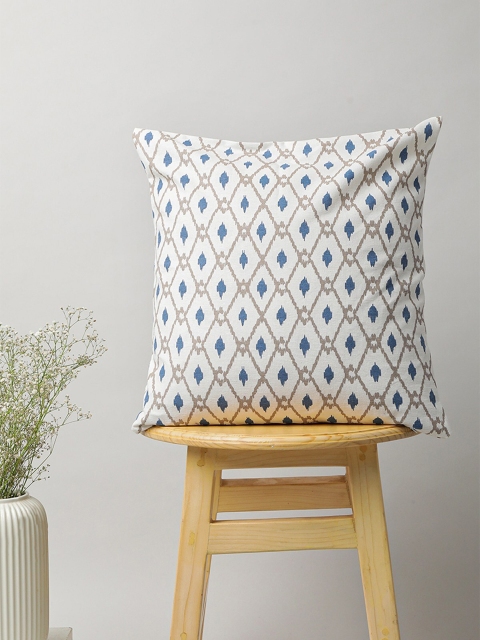 

The Yellow Dwelling Blue & White Geometric Square Cushion Covers