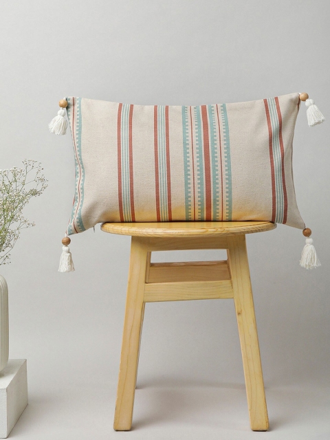 

The Yellow Dwelling Blue & Maroon Striped Rectangle Cushion Covers