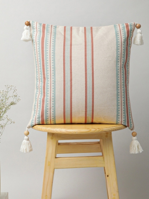 

The Yellow Dwelling Blue & Brown Striped Square Cushion Covers