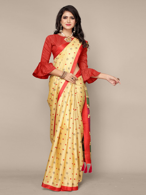 

DIVASTRI Yellow & Green Art Silk Saree