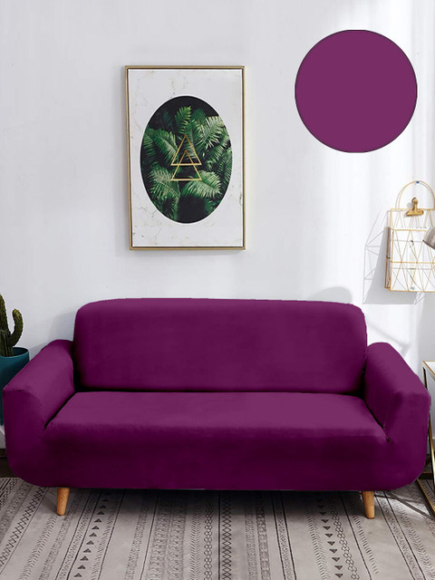 

Cortina Purple Solid 4 Seater Sofa Cover