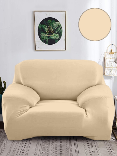 

Cortina Cream-Coloured Solid 1 Seater Sofa Cover