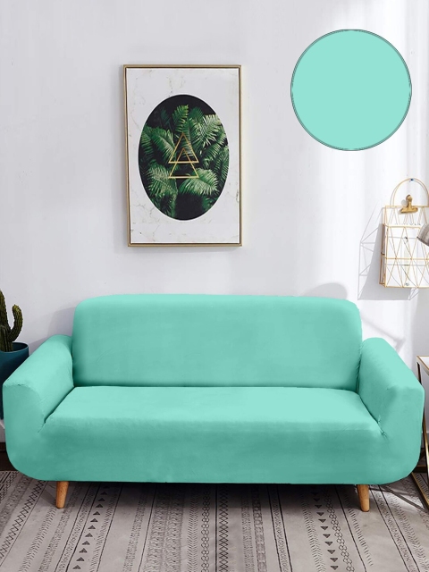 

Cortina Blue Solid 4 Seater Sofa Cover