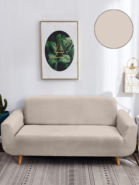 

Cortina Silver-Coloured Solid 4 Seater Sofa Cover