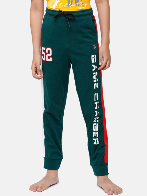 

CP BRO Boys Green & White Printed Joggers