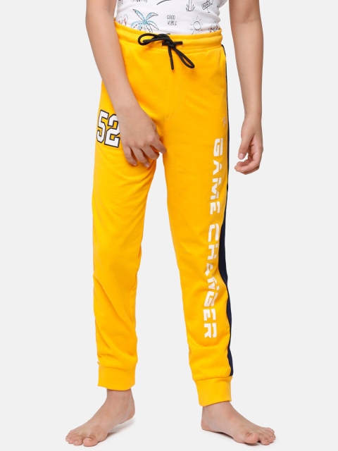 

CP BRO Boys Yellow Solid Slim-Fit Cotton Jogger