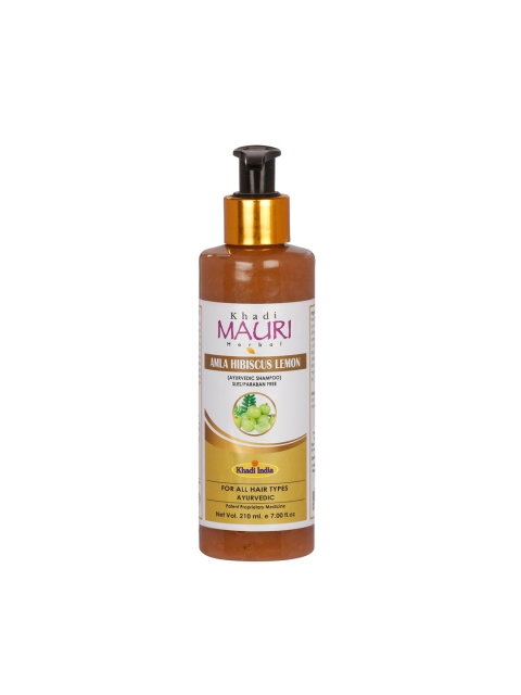 

Khadi Mauri Herbal Amla hibiscus lemon Shampoo 210 ml, Brown