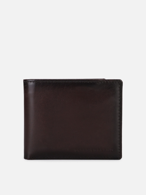 

Peter England Men Brown Leather Two Fold Wallet