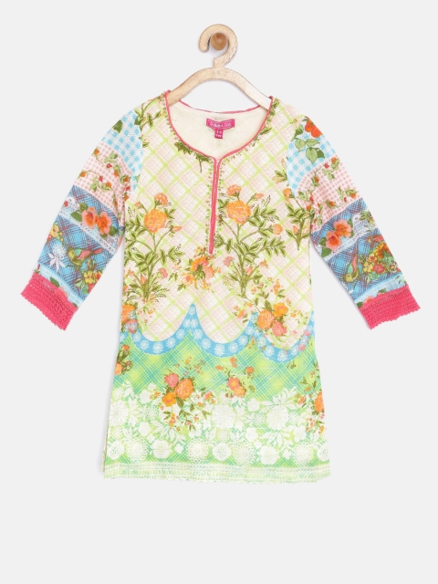 

Biba Girls Multicoloured Printed Straight Kurta, Multi