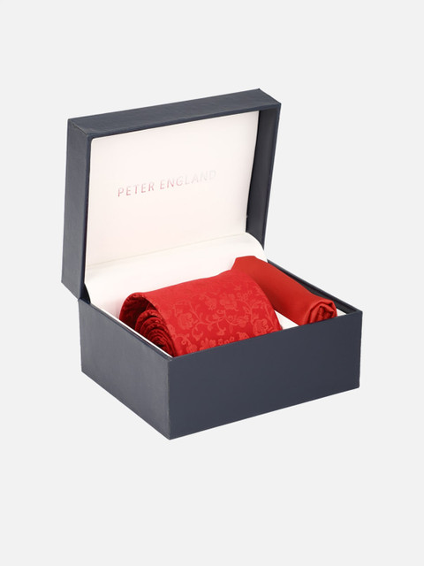 

Peter England Men Red Printed Accessory Gift Set