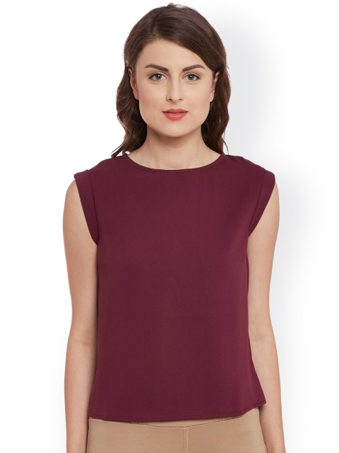 

Kazo Women Burgundy Styled Back Top