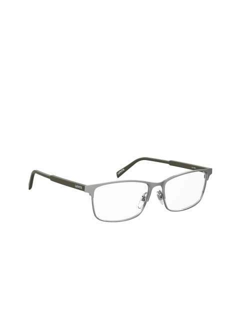 

Levis Men Clear Lens & Silver-Toned Rectangle Sunglasses with Polarised Lens, Black