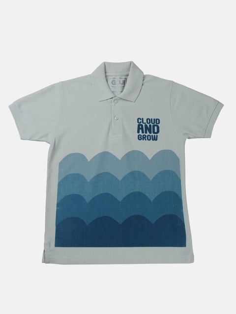 

GOJI Boys Sea Green Polo Collar Applique T-shirt