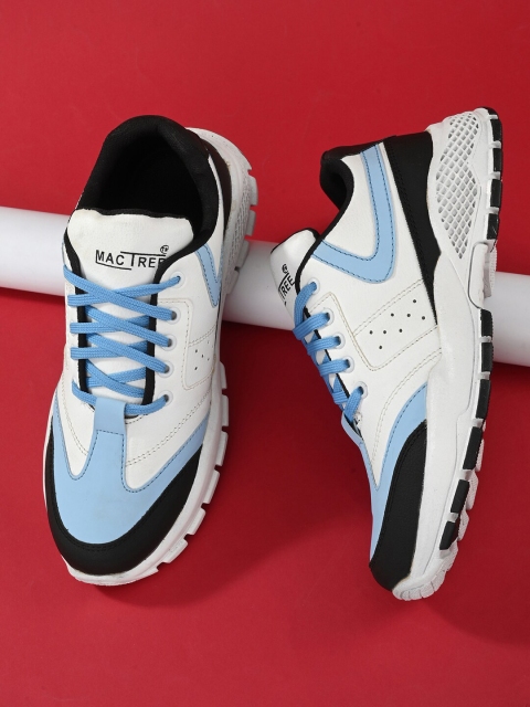 

Mactree Men White Colourblocked PU Sneakers