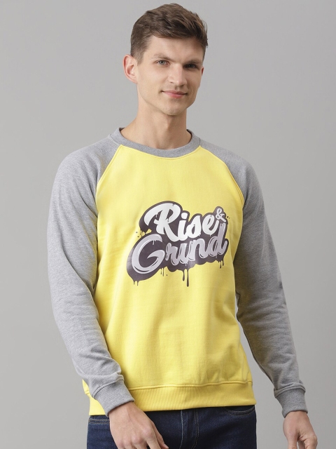 

House of Mool Men Yellow Printed Sweatshirt