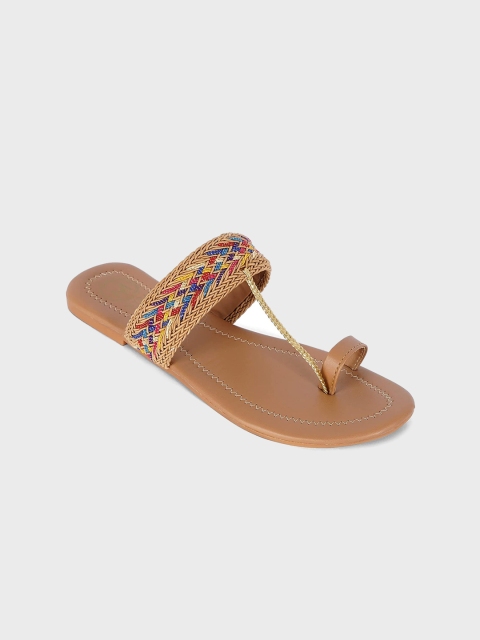 

Myra Women Brown Embellished One Toe Flats