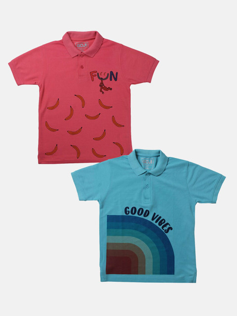 

GOJI Kids Assorted Typography Printed Polo Collar T-shirt