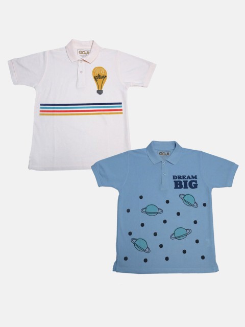 

GOJI Kids Assorted Printed Polo Collar Applique T-shirt