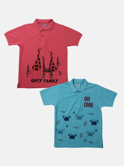 

GOJI Kids Assorted Printed Mandarin Collar Applique T-shirt