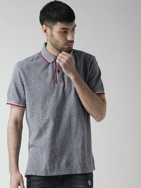 

Tommy Hilfiger Men Navy & Grey Solid Polo Collar T-shirt, Navy blue
