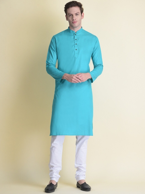 

NAMASKAR Men Brown Layered Mirror Work Pure Cotton Kurta with Pyjamas
