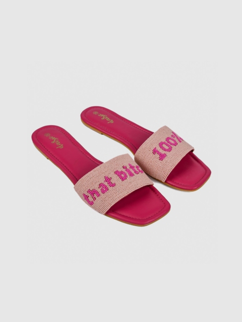 

daisie Women Red Embellished Open Toe Flats