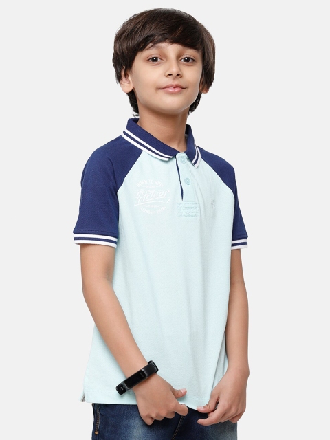 

CP BRO Boys Multicoloured Colourblocked Polo Collar Slim Fit T-shirt, Multi