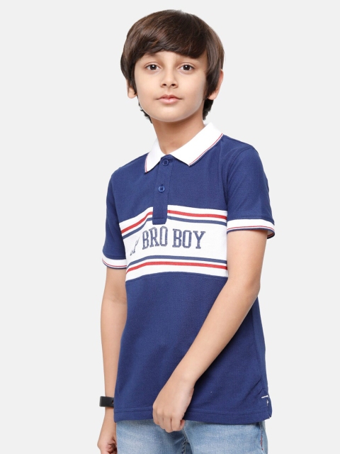 

CP BRO Boys Multicoloured Typography Colourblocked V-Neck Slim Fit T-shirt, Multi