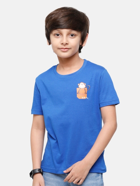 

CP BRO Boys Navy Blue Applique Slim Fit T-shirt