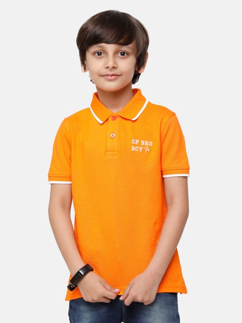 

CP BRO Boys Yellow Polo Collar Slim Fit T-shirt