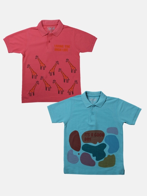 

GOJI Kids Assorted Printed Polo Collar Applique T-shirt